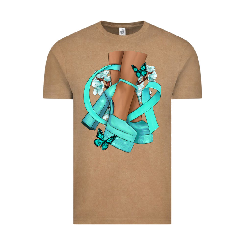 Ovarian Cancer Diva Teal Ribbon Vintage Tee by NancyCooperArtShop | Teevron
