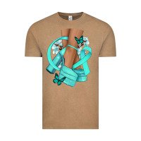 Vintage Coffee Ovarian Cancer diva teal ribbon Vintage Tee - NancyCooperArtShop