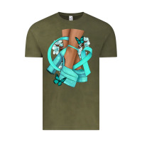 Vintage Olive Ovarian Cancer diva teal ribbon Vintage Tee - NancyCooperArtShop