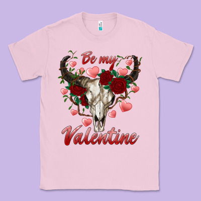 Be My Valentine Bull Skull Classic Tee Designed By Ranaportraitstore