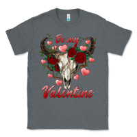 Charcoal Heather be my valentine bull skull Classic Tee - RanaPortraitStore