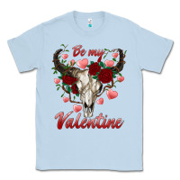 Dusty Blue be my valentine bull skull Classic Tee - RanaPortraitStore