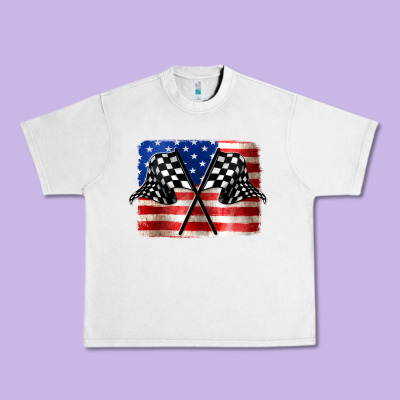 American Racing Flag Urban Heavy Tee Designed By Jahusdesignshop