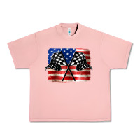 Salmon American Racing Flag Urban Heavy Tee - JahusDesignShop