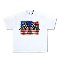 White American Racing Flag Urban Heavy Tee - JahusDesignShop
