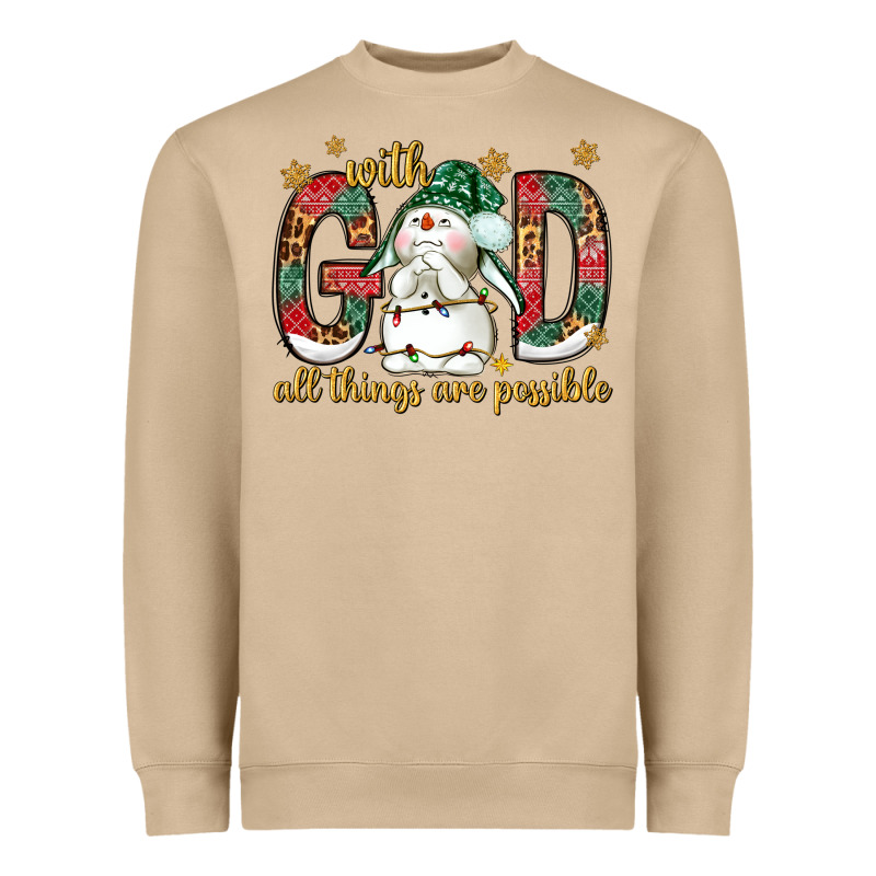 With God All Things Are Possible With Snowman Bbs Heavyweight Sweatshirt by BundleAndBundleShop | Teevron