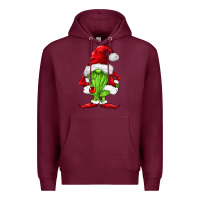 Burgundy green christmas gnomes Premium Hoodie - FaDigitalArtStudio