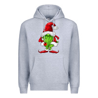 Heather Grey green christmas gnomes Premium Hoodie - FaDigitalArtStudio