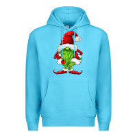 Ocean Blue green christmas gnomes Premium Hoodie - FaDigitalArtStudio