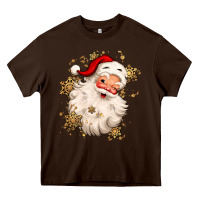 Chocolate Brown Christmas santa claus Heavy Core Tee - MaliasSmallBusiness
