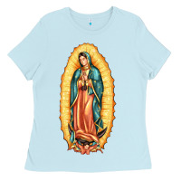 Baby Blue our lady of guadalupe Ladies Tee - LillyAllenDesigns
