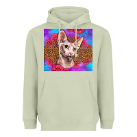 Matcha purple glitter roses sphynx cat Heavyweight Hoodie - LillyAllenDesigns