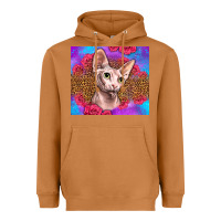 Meerkat purple glitter roses sphynx cat Heavyweight Hoodie - LillyAllenDesigns