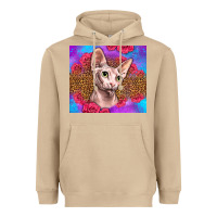 Mushroom purple glitter roses sphynx cat Heavyweight Hoodie - LillyAllenDesigns