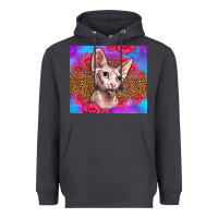 Smoke purple glitter roses sphynx cat Heavyweight Hoodie - LillyAllenDesigns