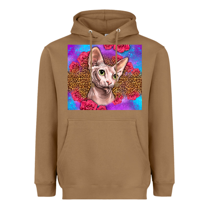 Purple Glitter Roses Sphynx Cat Heavyweight Hoodie by LillyAllenDesigns | Teevron