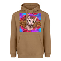 Toasted Coconut purple glitter roses sphynx cat Heavyweight Hoodie - LillyAllenDesigns