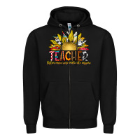 Black Teacher Zipper Hoodie - CowhideDigitalArt