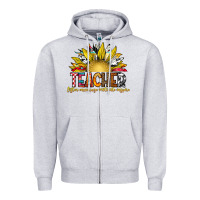Heather Grey Teacher Zipper Hoodie - CowhideDigitalArt