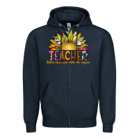 Navy Teacher Zipper Hoodie - CowhideDigitalArt