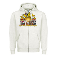 Oatmeal Heather Teacher Zipper Hoodie - CowhideDigitalArt