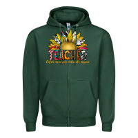 Sports Green Teacher Zipper Hoodie - CowhideDigitalArt