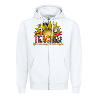 White Teacher Zipper Hoodie - CowhideDigitalArt