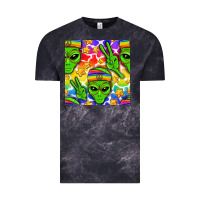 Cloud Black Pride LGBTQ+ aliens and stars with rainbow Vintage Tee - NancyCooperArtShop