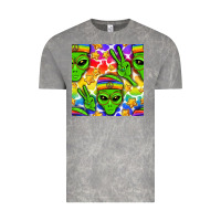 Cloud Rock Pride LGBTQ+ aliens and stars with rainbow Vintage Tee - NancyCooperArtShop
