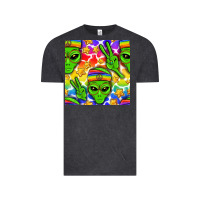 Vintage Black Pride LGBTQ+ aliens and stars with rainbow Vintage Tee - NancyCooperArtShop
