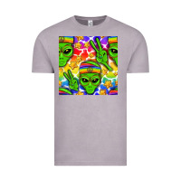 Vintage Zinc Pride LGBTQ+ aliens and stars with rainbow Vintage Tee - NancyCooperArtShop