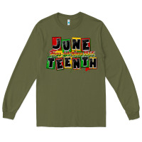 Army Green juneteenth freeish since 1865 Long Sleeve Tee - CowGirlArtShop