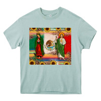 Arona mexico flag our lady of guadalupe san judas sunflower Heavy Core Tee - JahusDesignShop