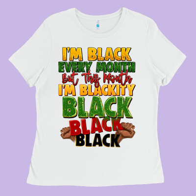 Juneteenth Im Black Every Month Ladies Tee Designed By Lillyallendesigns