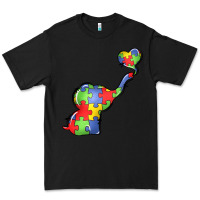 Black autism awareness elephant Premium Tee - LillyAllenDesigns