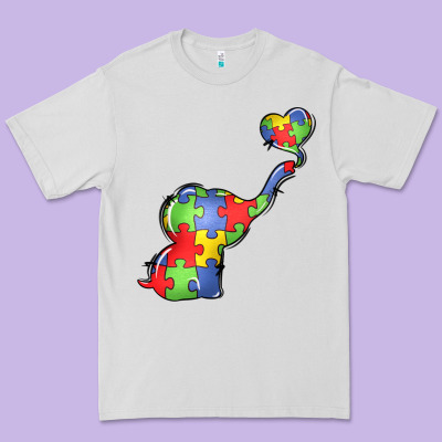 Autism Awareness Elephant Premium Tee Designed By Lillyallendesigns