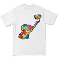 White autism awareness elephant Premium Tee - LillyAllenDesigns