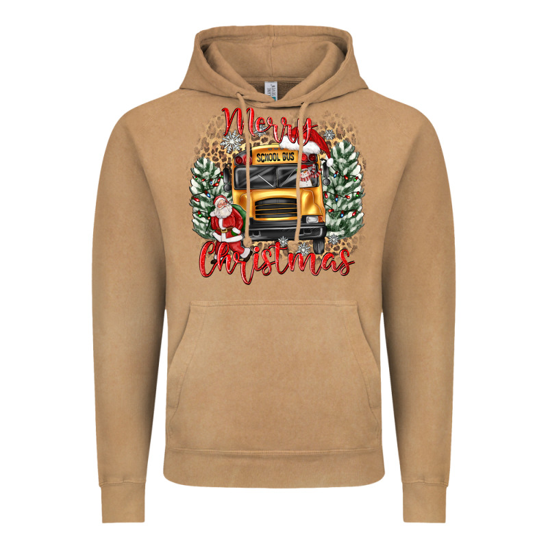 Merry Christmas School Bus Vintage Hoodie by texasbilliewilder | Teevron