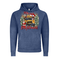 Vintage Denim merry christmas school bus Vintage Hoodie - texasbilliewilder