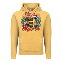 Vintage Mustard merry christmas school bus Vintage Hoodie - texasbilliewilder