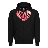 Black heart shaped love valentine's day Zipper Hoodie - LillyAllenDesigns