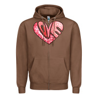 Heart Shaped Love Valentine's Day Zipper Hoodie | Teevron
