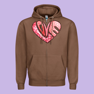 Heart Shaped Love Valentine's Day Zipper Hoodie Designed By Lillyallendesigns