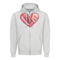 Dove Grey heart shaped love valentine's day Zipper Hoodie - LillyAllenDesigns
