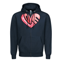 Navy heart shaped love valentine's day Zipper Hoodie - LillyAllenDesigns