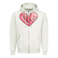 Oatmeal Heather heart shaped love valentine's day Zipper Hoodie - LillyAllenDesigns