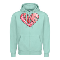 Seafoam heart shaped love valentine's day Zipper Hoodie - LillyAllenDesigns