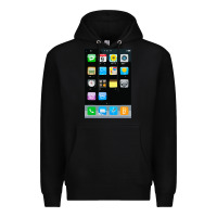 Black cell phone smartphone mobile app halloween costume Premium Hoodie - tuanDangUi
