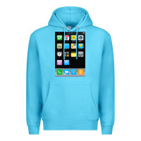 Ocean Blue cell phone smartphone mobile app halloween costume Premium Hoodie - tuanDangUi