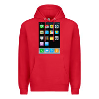 Red cell phone smartphone mobile app halloween costume Premium Hoodie - tuanDangUi